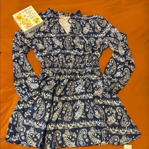 Blue Paisley Womens Dress Size M
